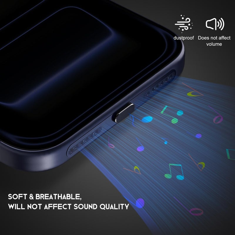 imComor 5Pack USB C Dust Plug for iPhone 17 Pro/17 Pro Max, USB Type C Charging Port Cover Dustproof Protector with Speaker Mesh Anti Dust Cover Accessories for iPhone 17 Pro/17 Pro Max, Deep Blue - Image 5